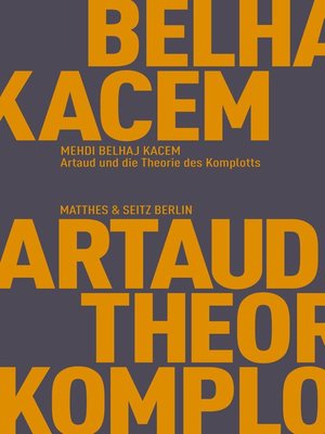 cover image of Artaud und die Theorie des Komplotts